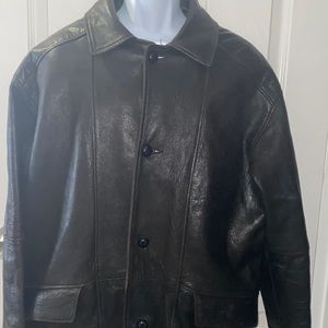 Leather Button Down Coat